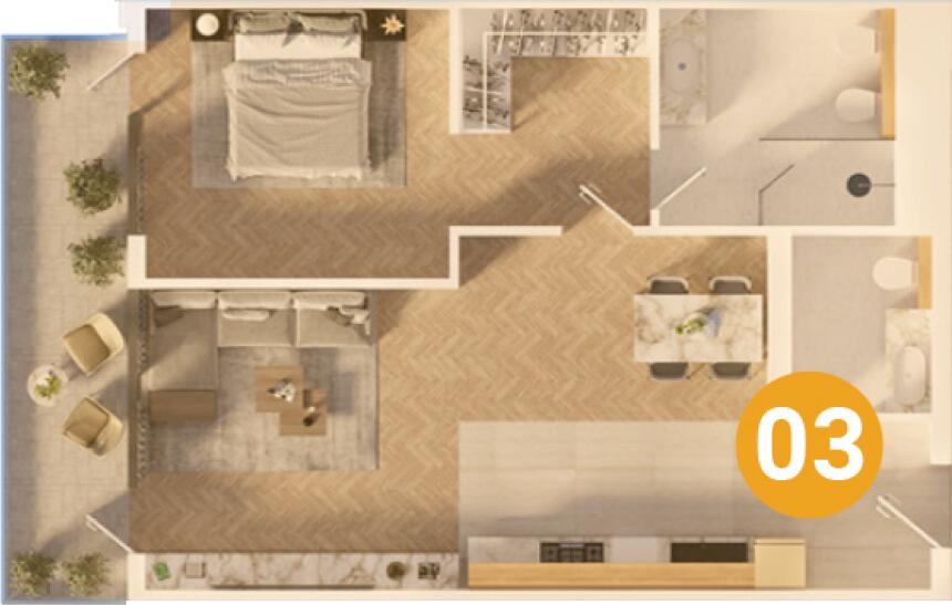 Floor plan — 1 BR