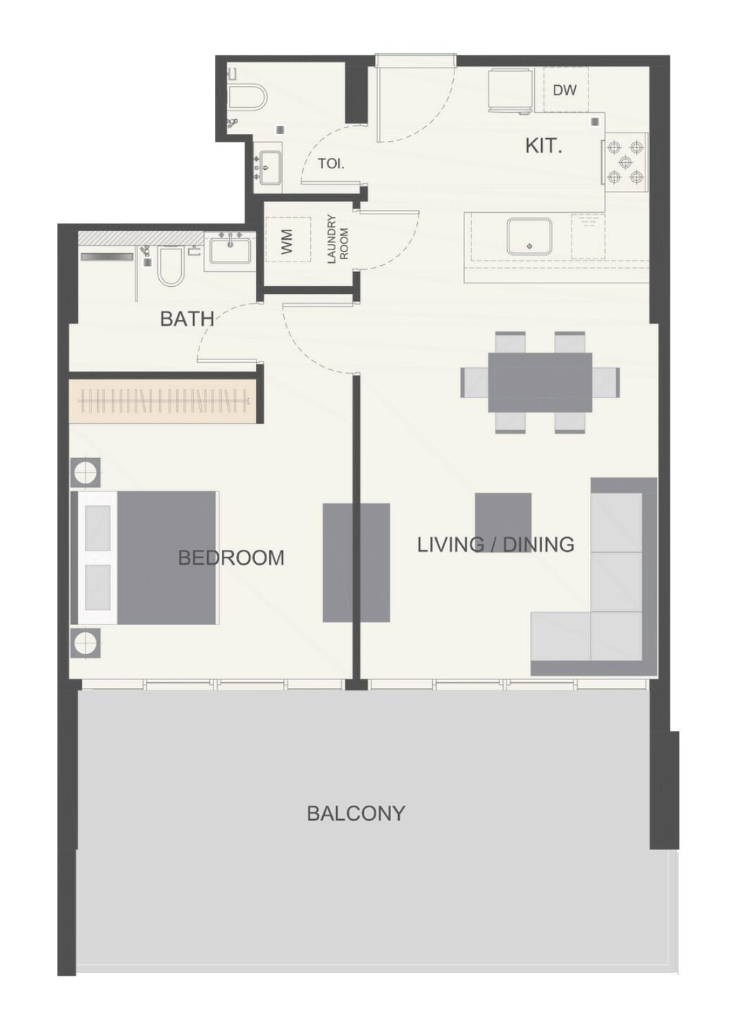 Floor plan — 1 BR