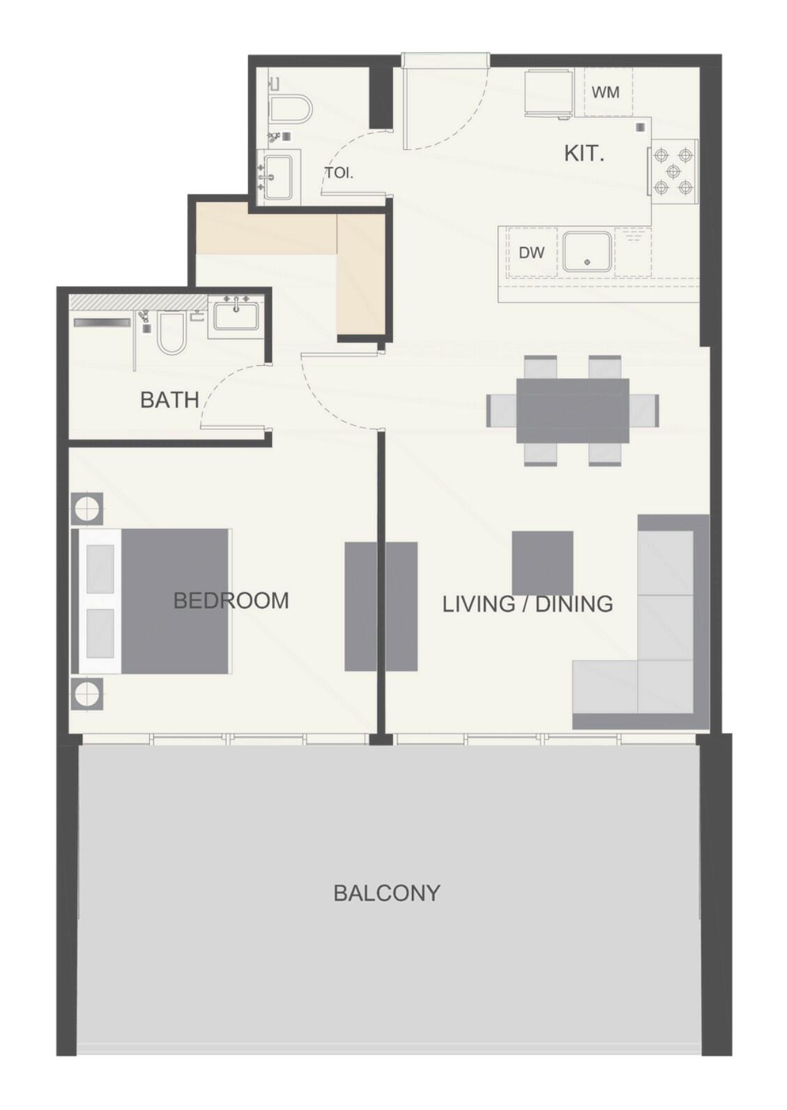 Floor plan — 1 BR