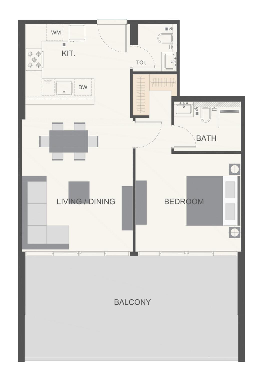 Floor plan — 1 BR
