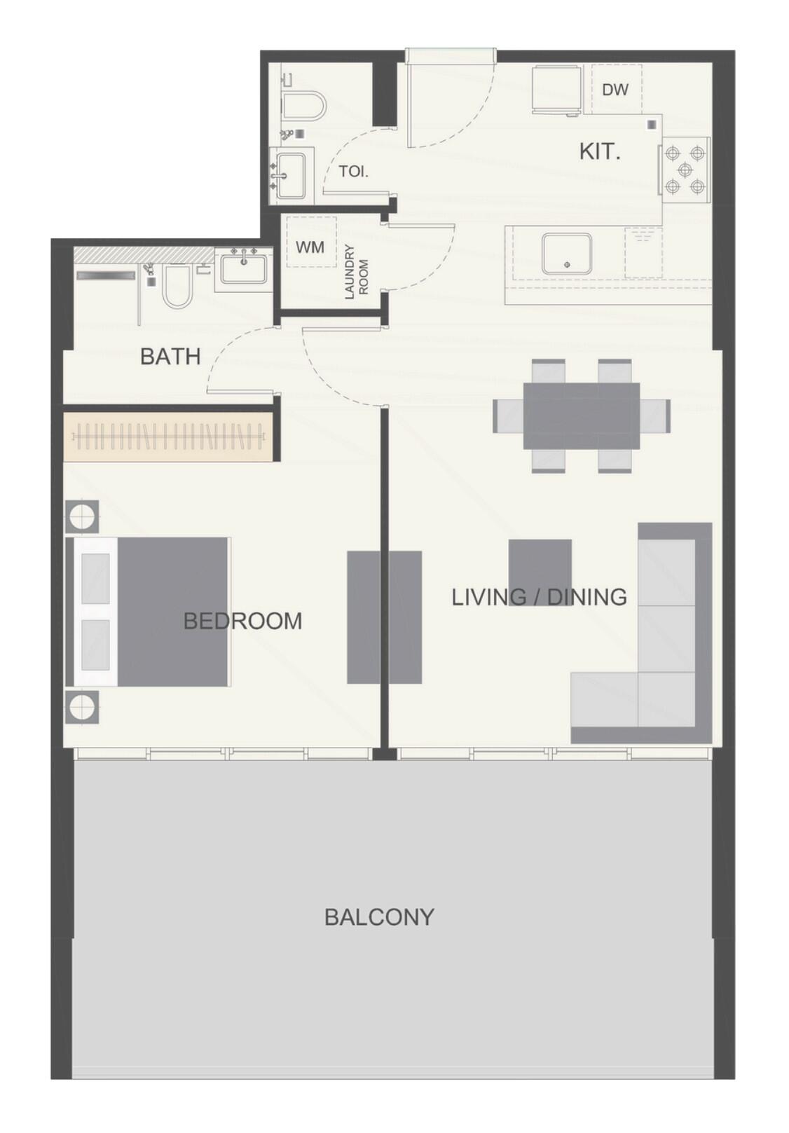 Floor plan — 1 BR