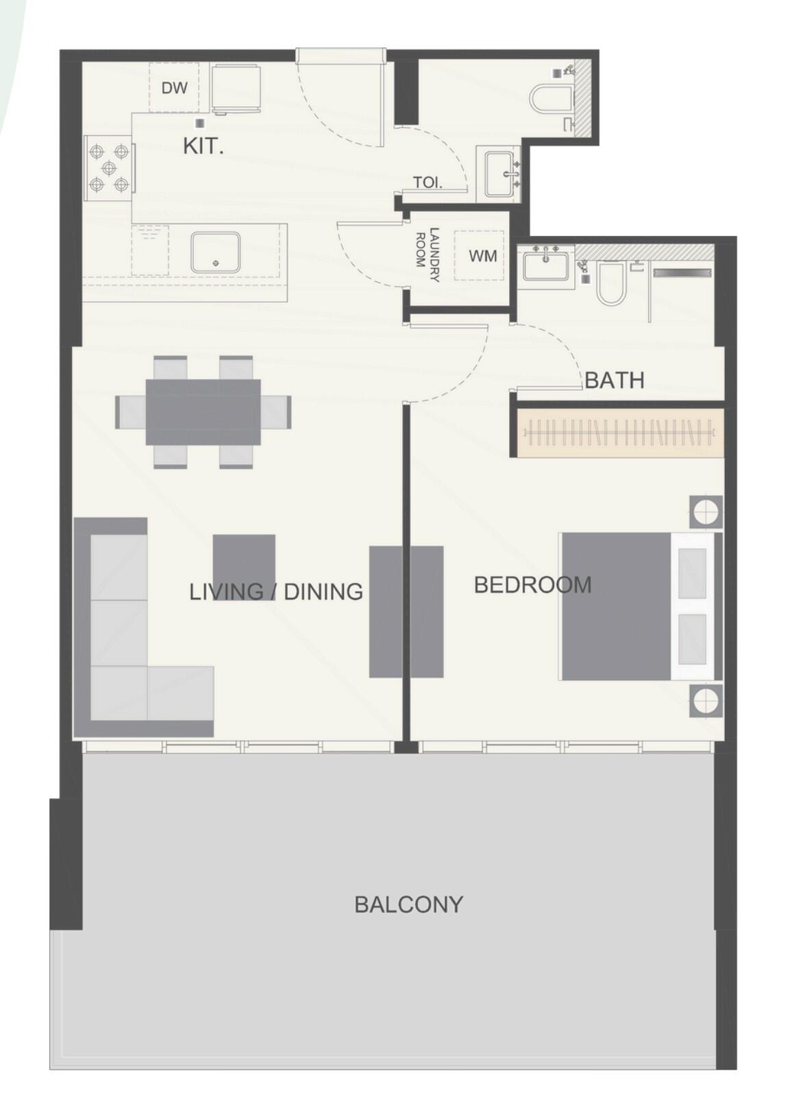Floor plan — 1 BR