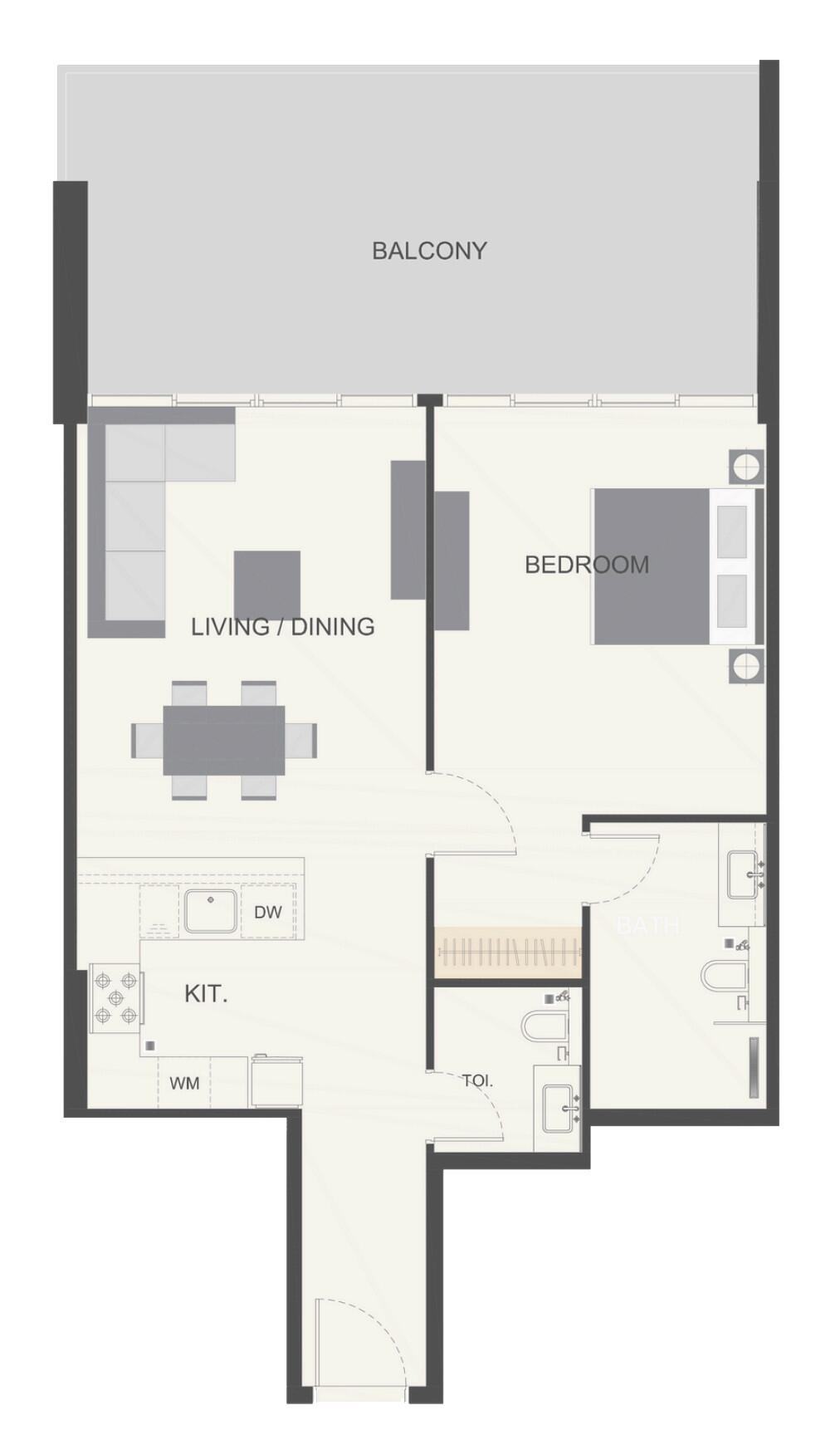 Floor plan — 1 BR