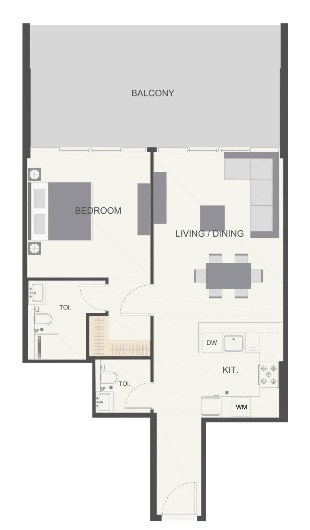Floor plan — 1 BR