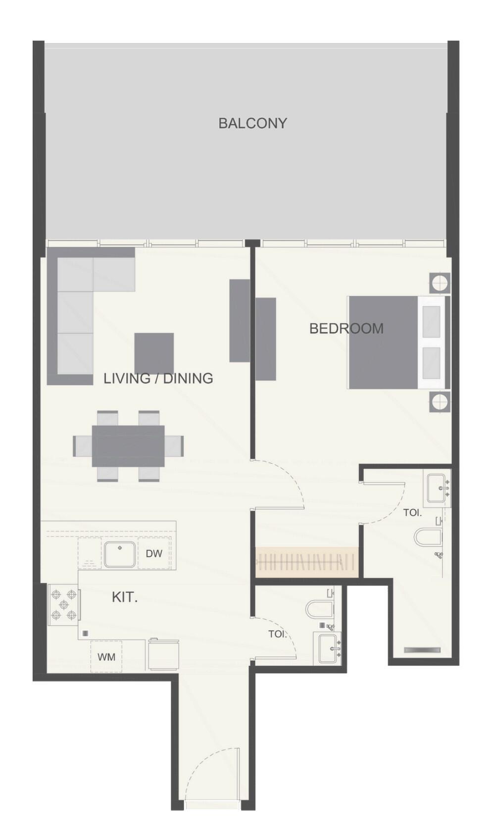 Floor plan — 1 BR