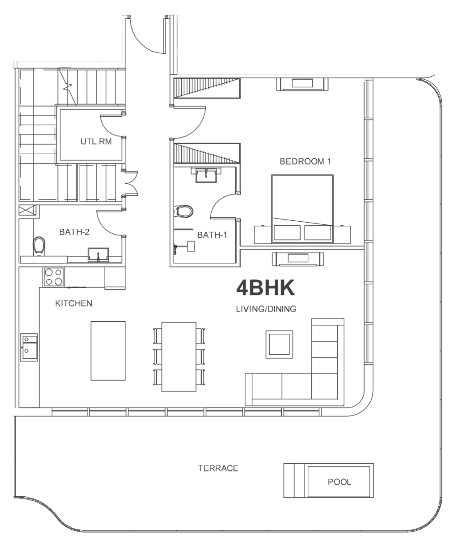 Floor plan — 4 BR