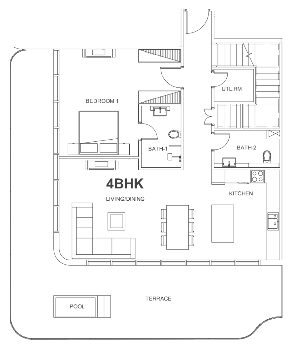 Floor plan — 4 BR