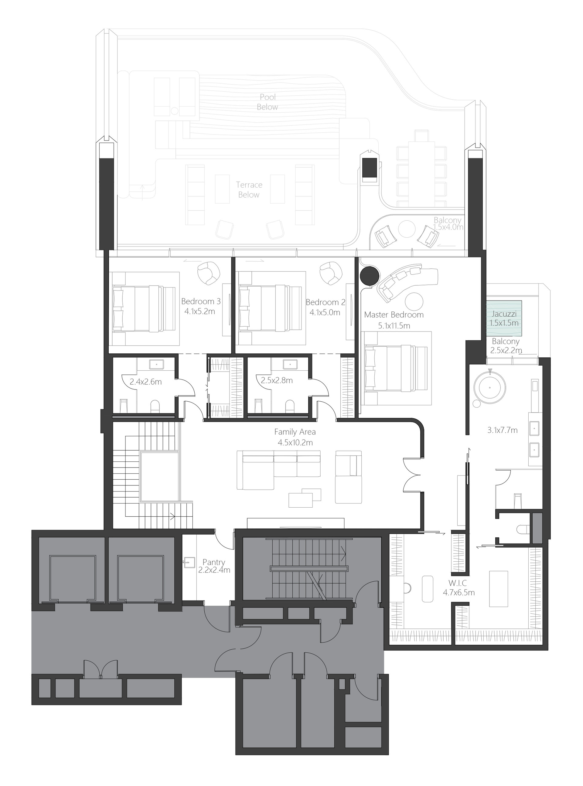 Floor plan — 4 BR