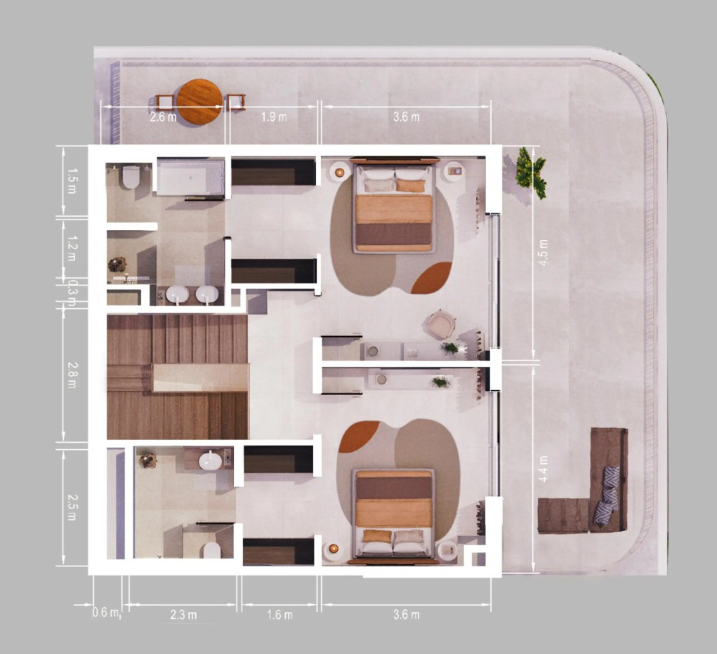 Floor plan — 2 BR