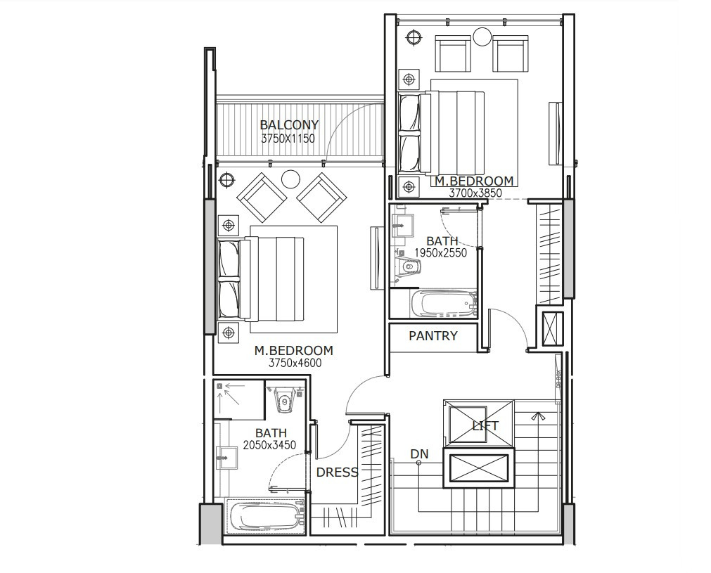 Floor plan — 4 BR
