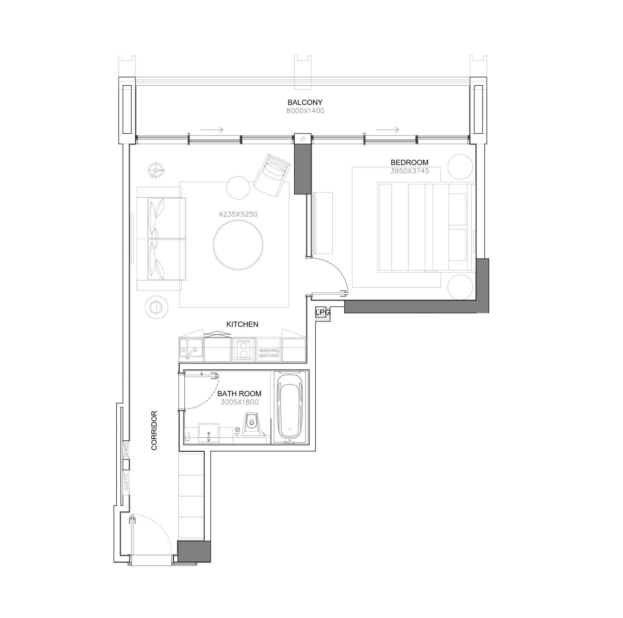 Floor plan — 1 BR