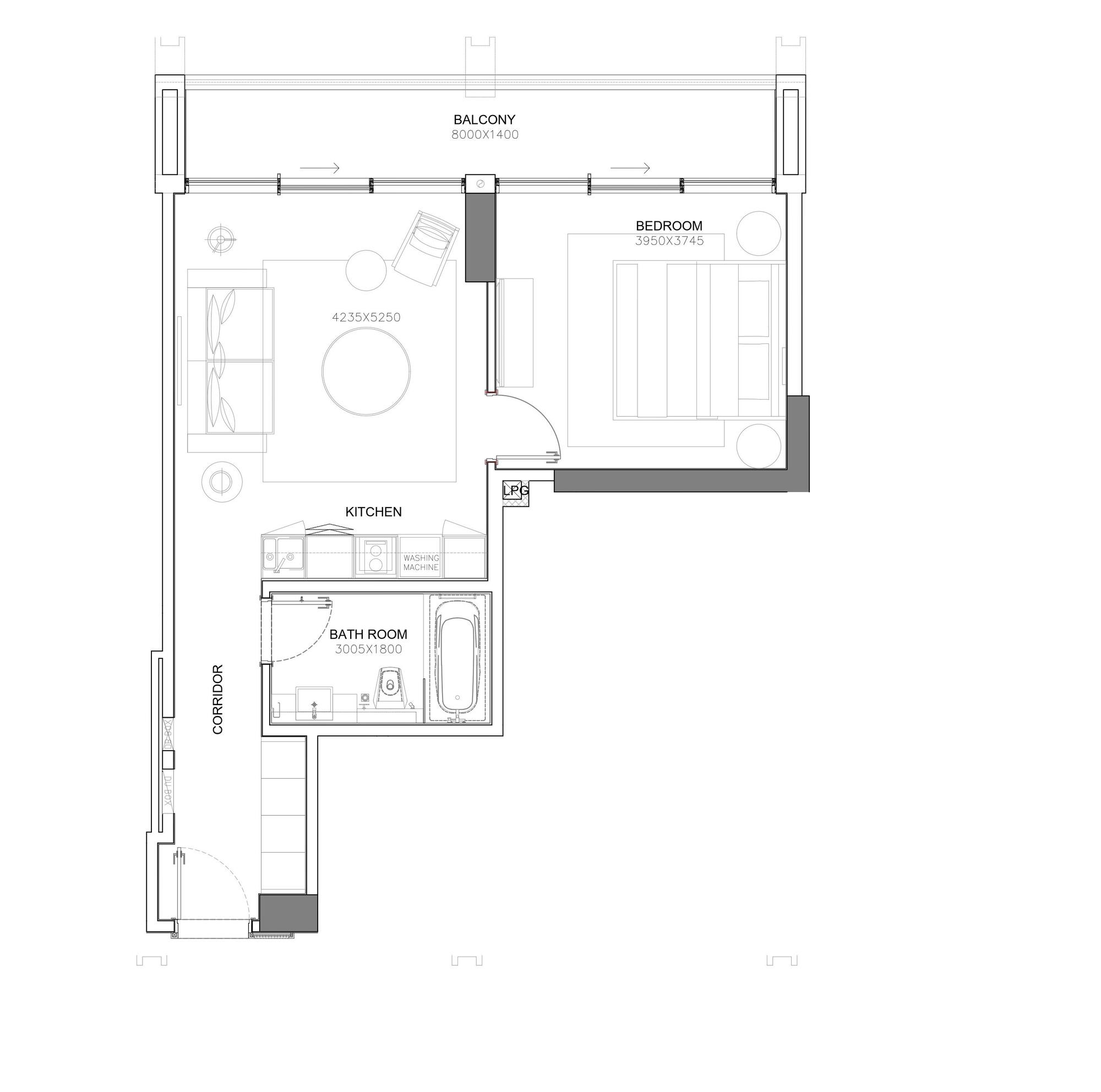 Floor plan — 1 BR