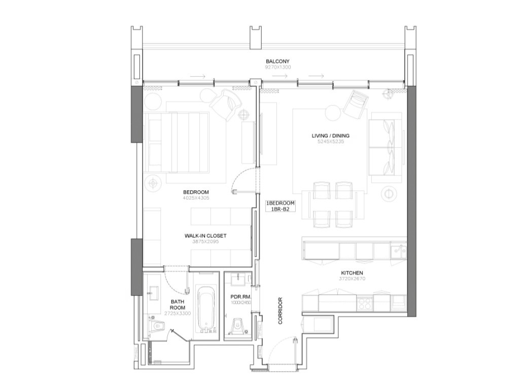 Floor plan — 1 BR