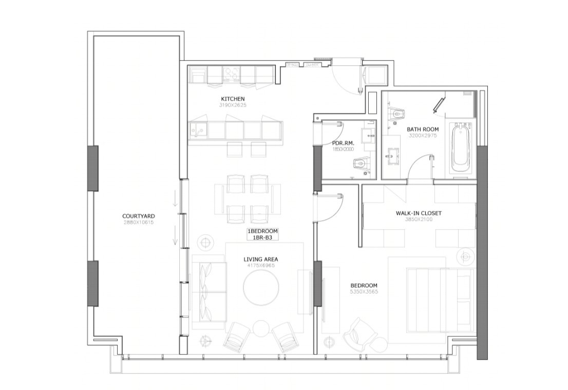 Floor plan — 1 BR