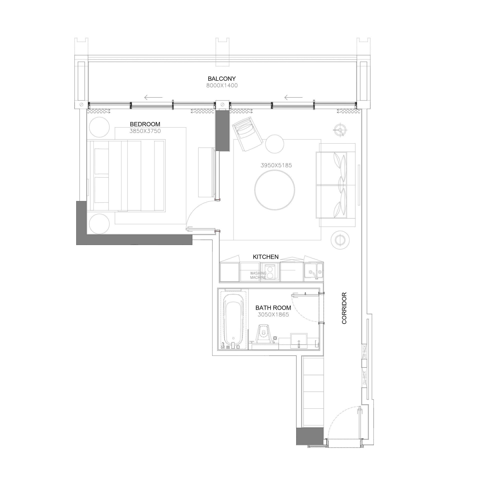 Floor plan — 1 BR