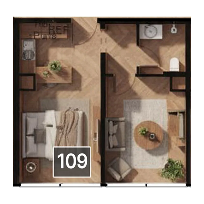 Floor plan — 1 BR