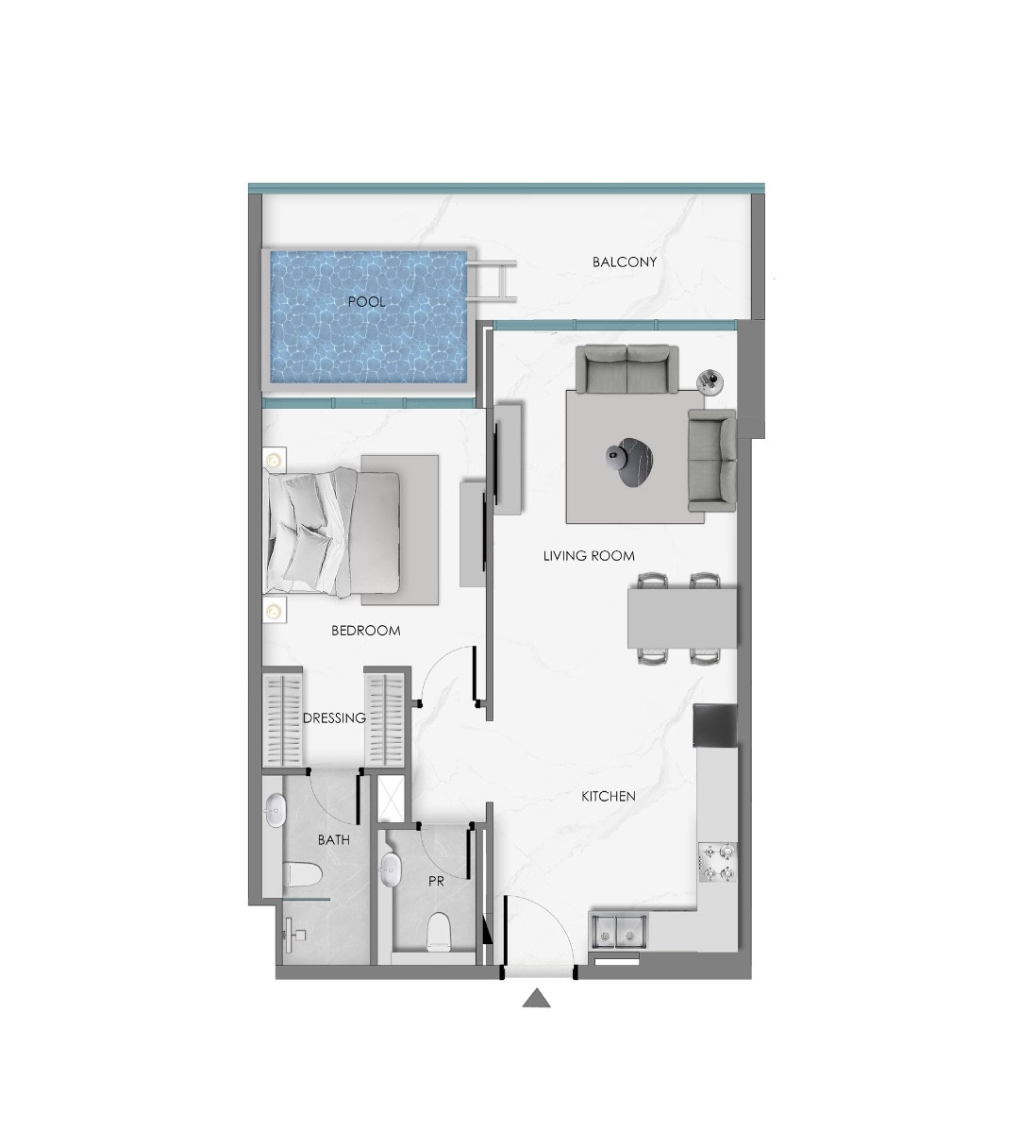Floor plan — 1 BR