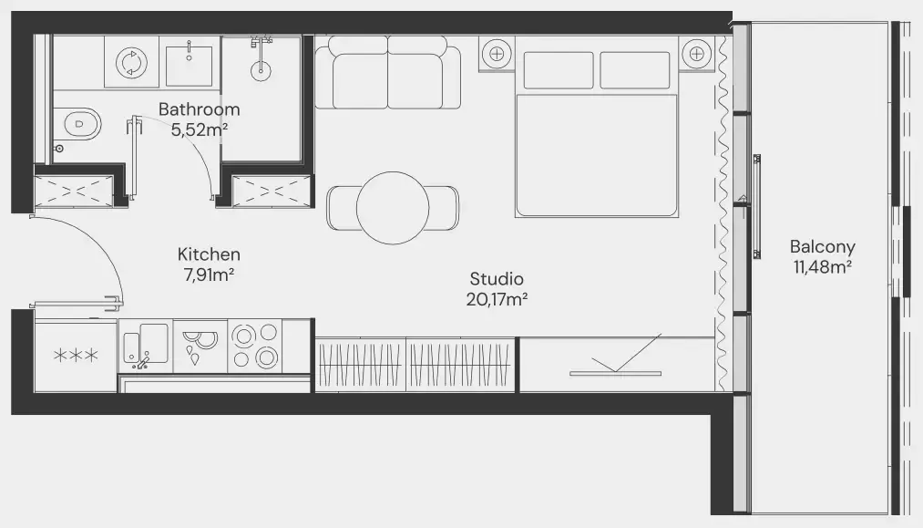 Floor plan — Studio