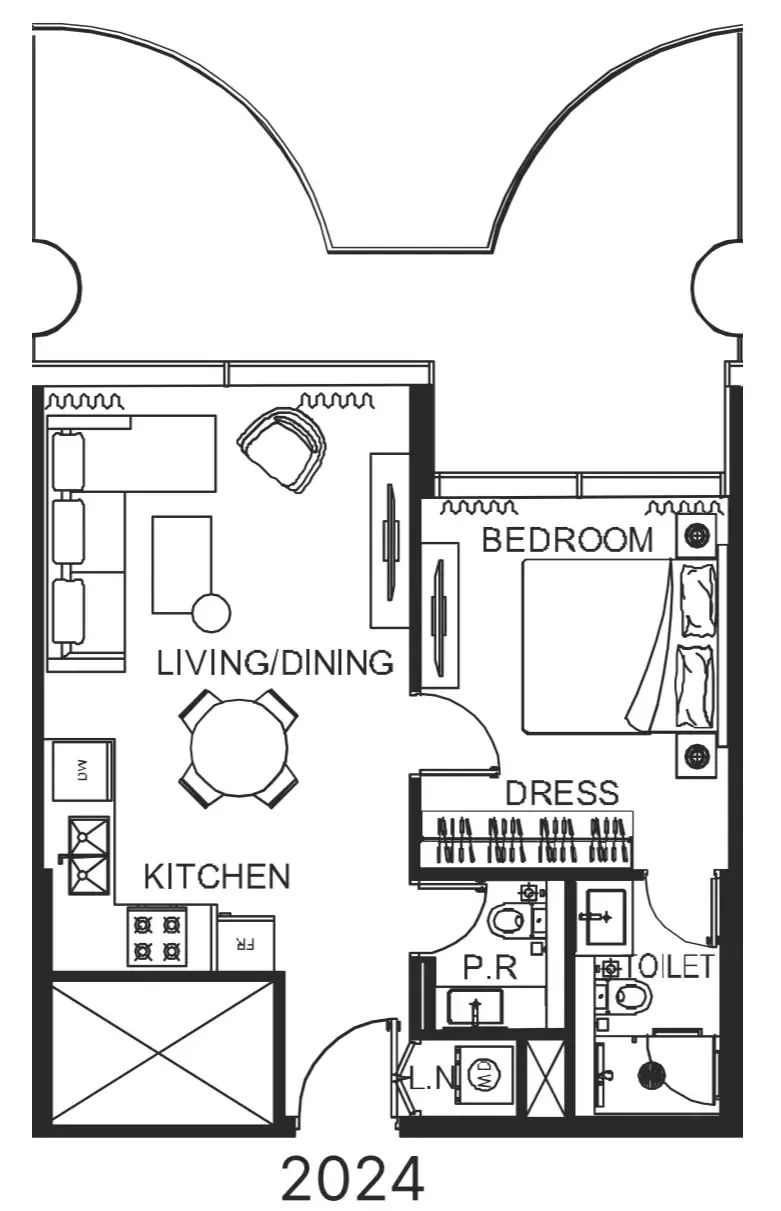 Floor plan — 1 BR