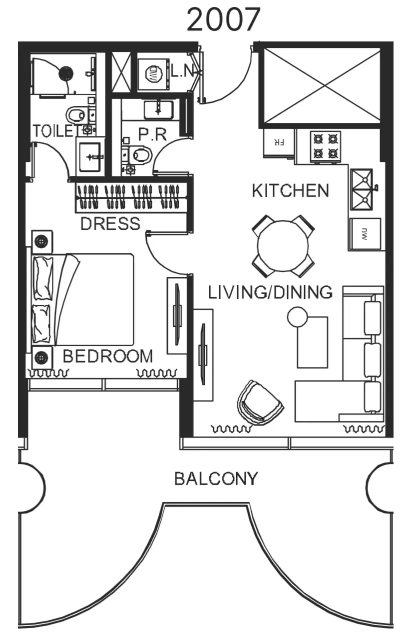 Floor plan — 1 BR