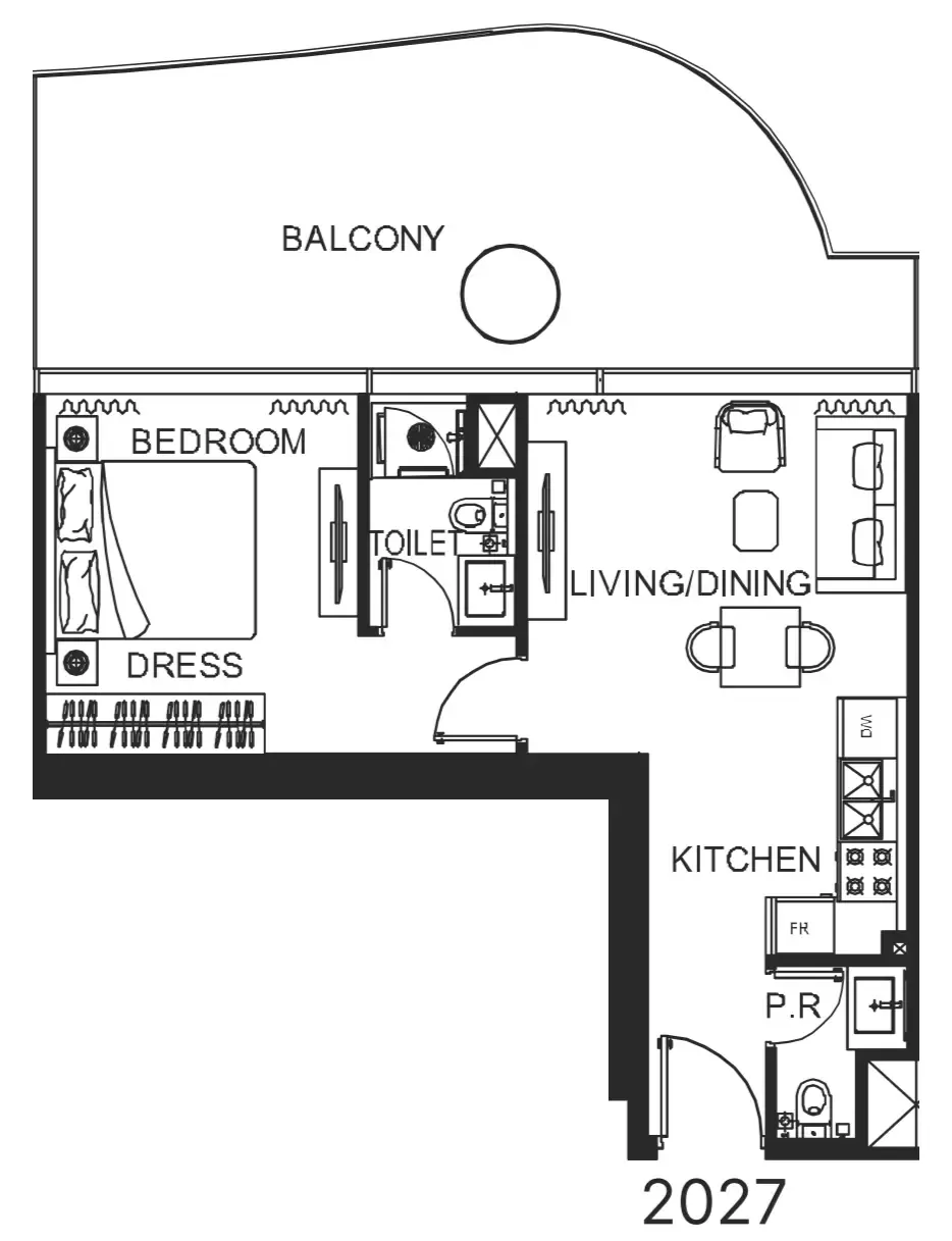 Floor plan — 1 BR