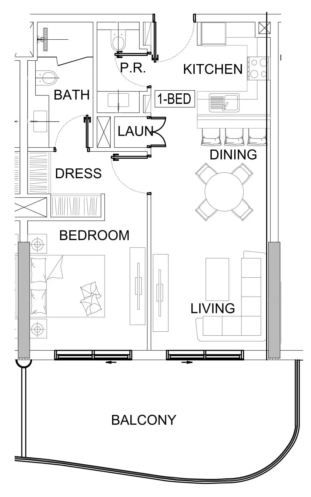 Floor plan — 1 BR
