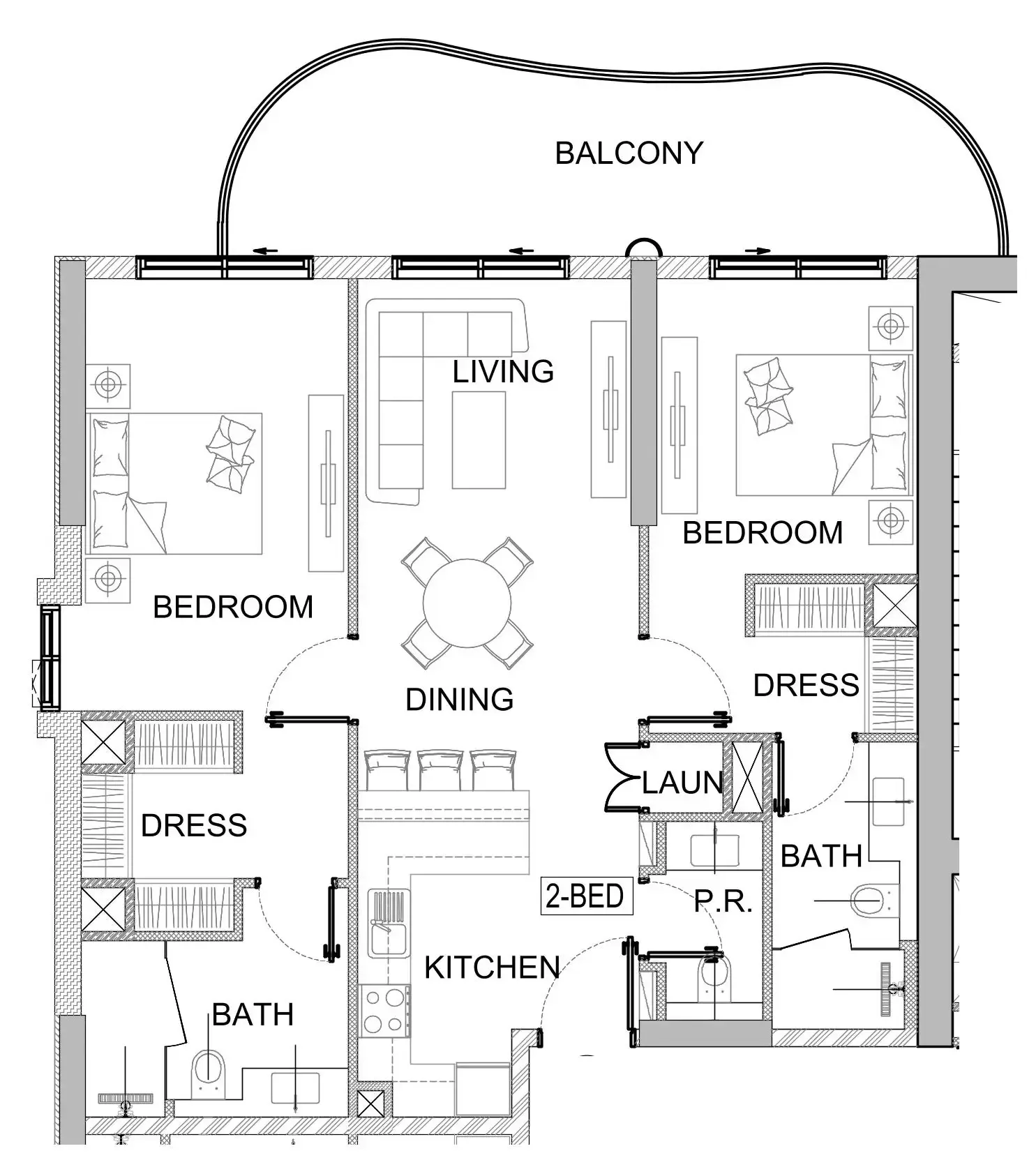 Floor plan — 2 BR