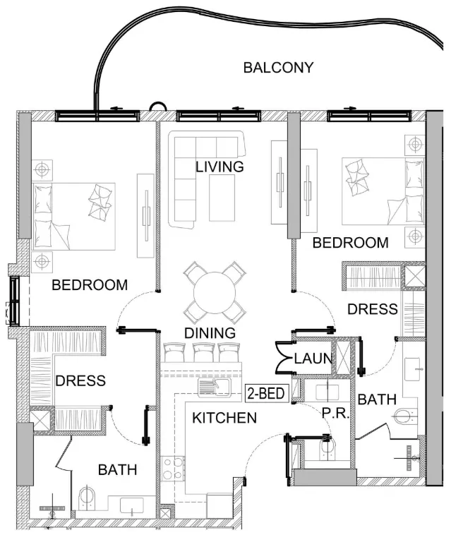 Floor plan — 2 BR