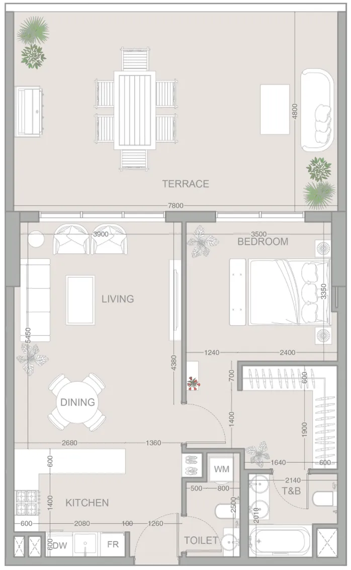 Floor plan — 1 BR