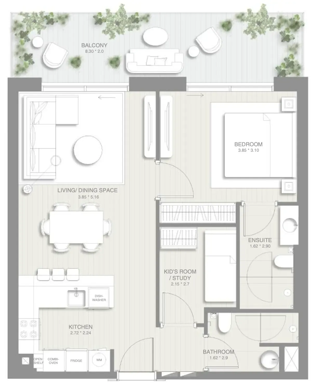 Floor plan — 1 BR