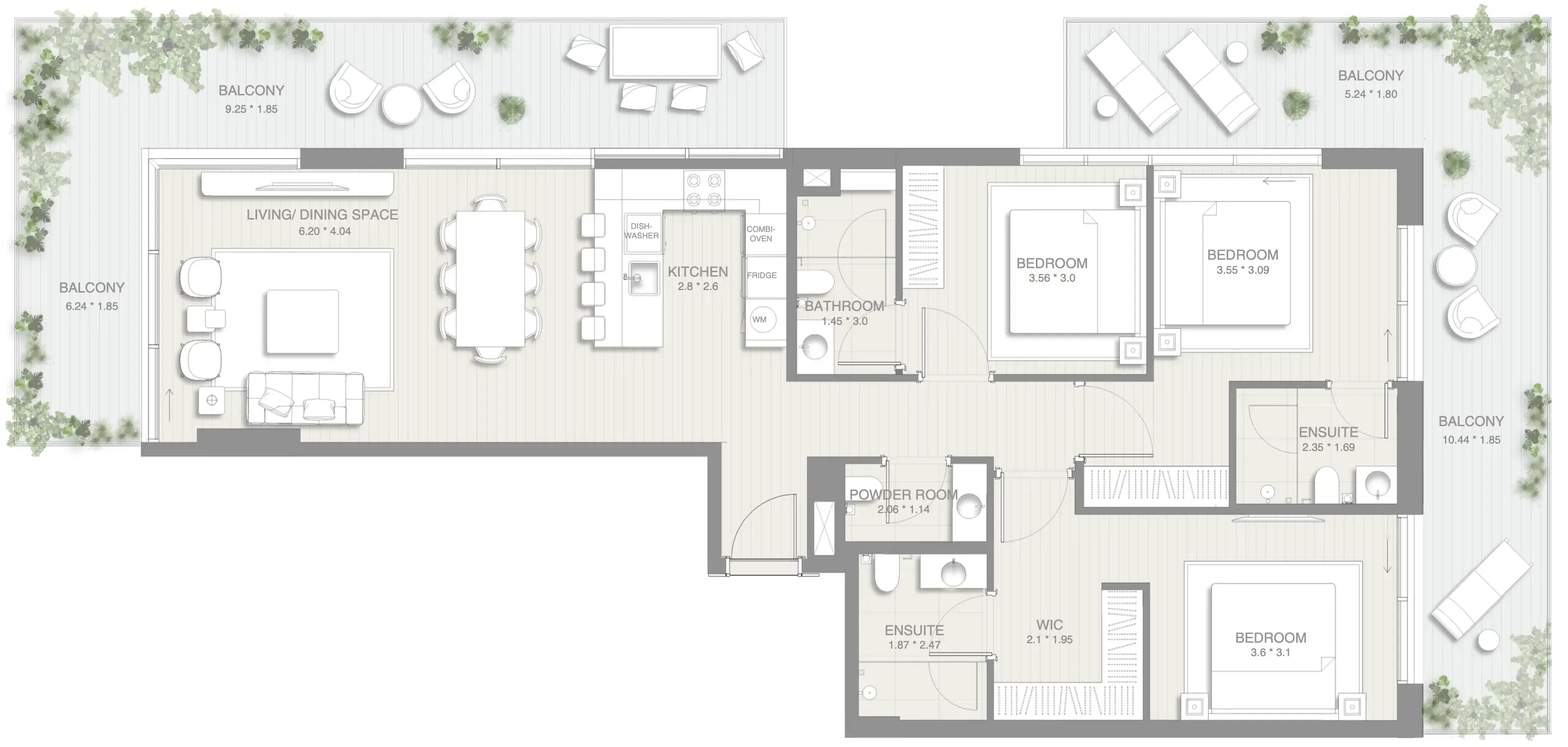 Floor plan — 3 BR