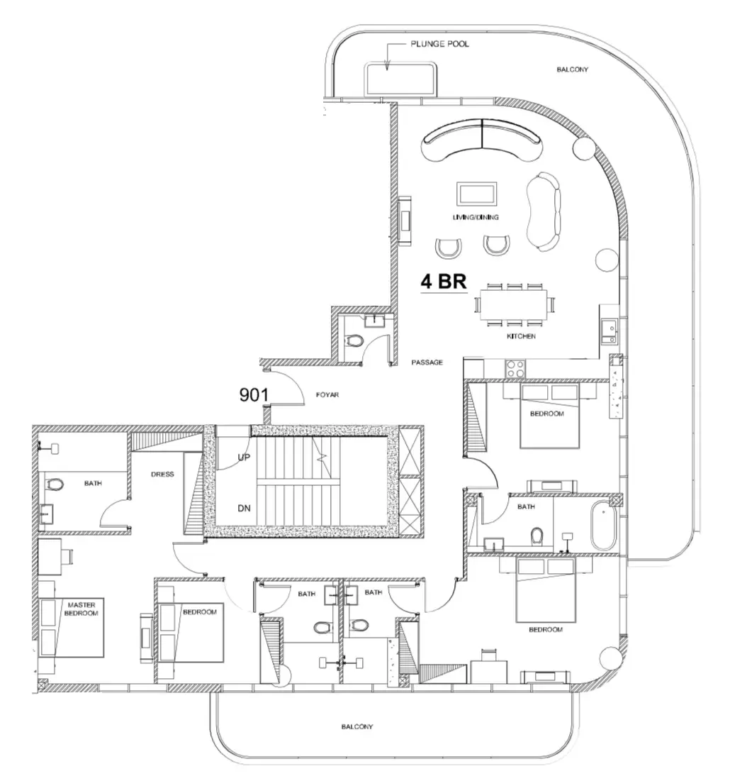 Floor plan — 4 BR