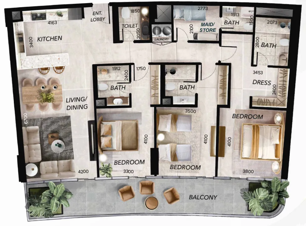 Floor plan — 3.5 BR