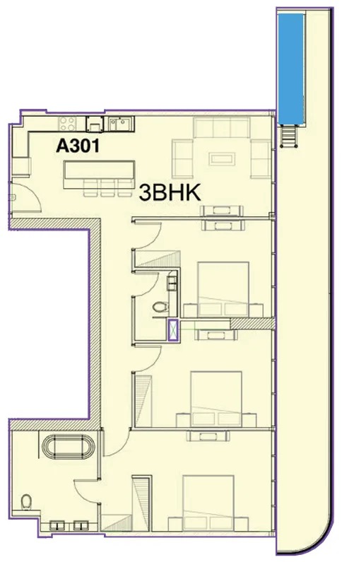 Floor plan — 3 BR