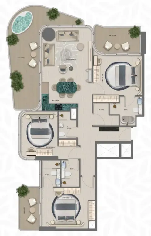 Floor plan — 3 BR