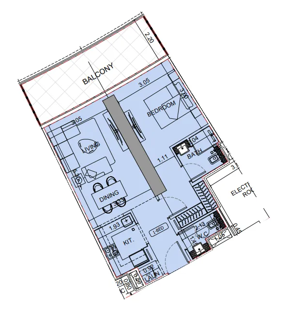 Floor plan — 1 BR