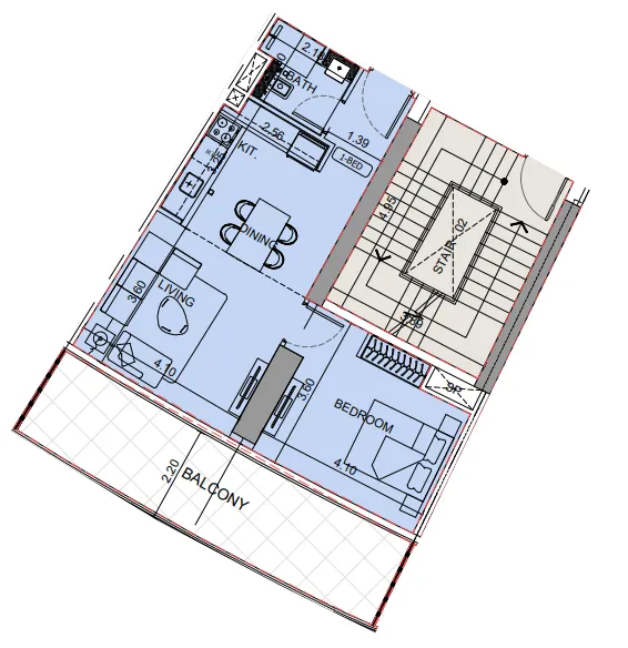 Floor plan — 1 BR