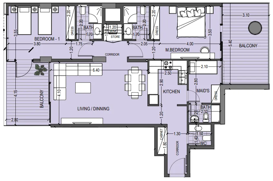 Floor plan — 2 BR