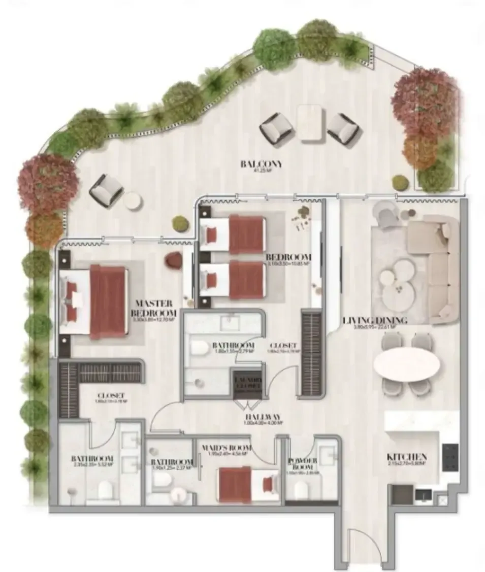 Floor plan — 2 BR