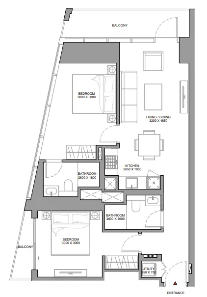 Floor plan — 2 BR
