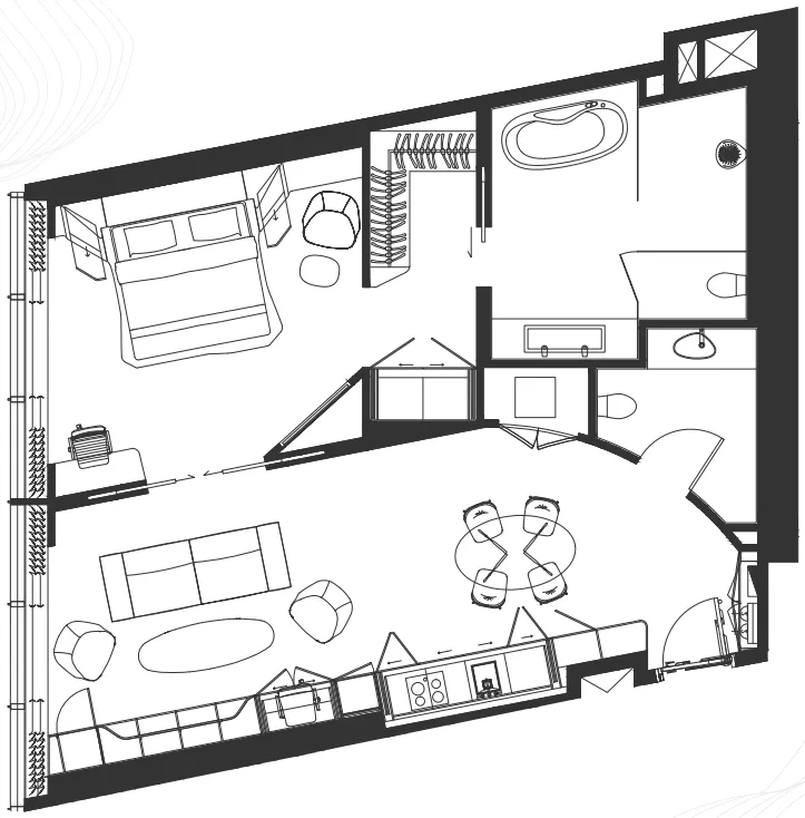 Floor plan — 1 BR