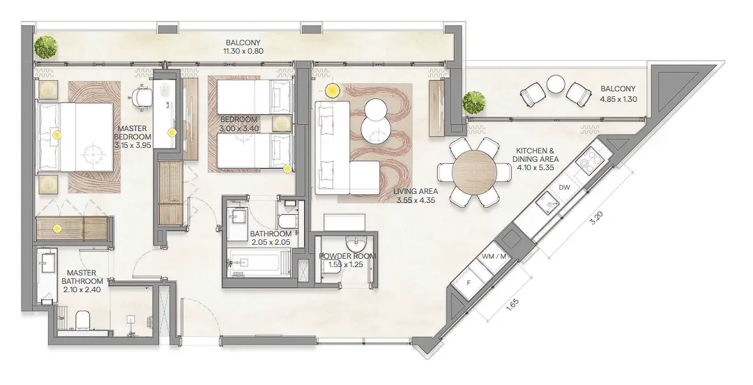 Floor plan — 2 BR