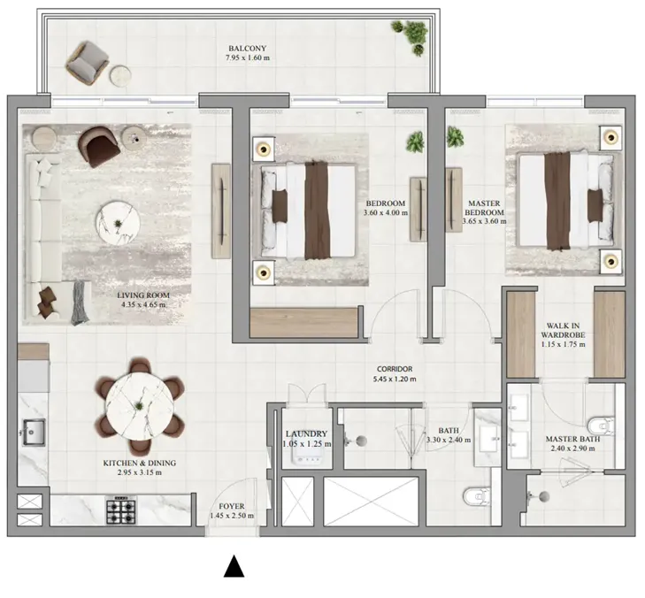 Floor plan — 2 BR