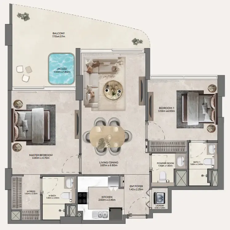 Floor plan — 2 BR