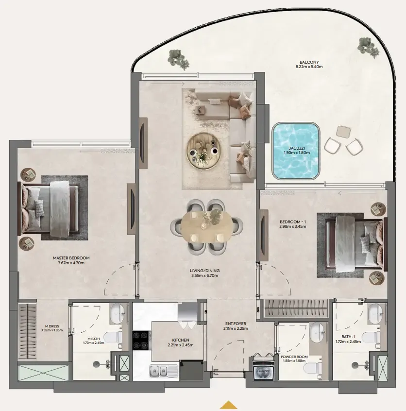 Floor plan — 2 BR