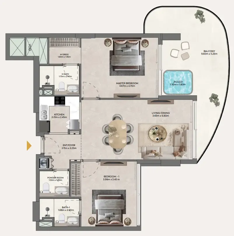 Floor plan — 2 BR