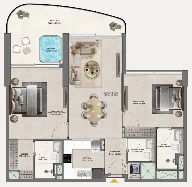 Floor plan — 2 BR