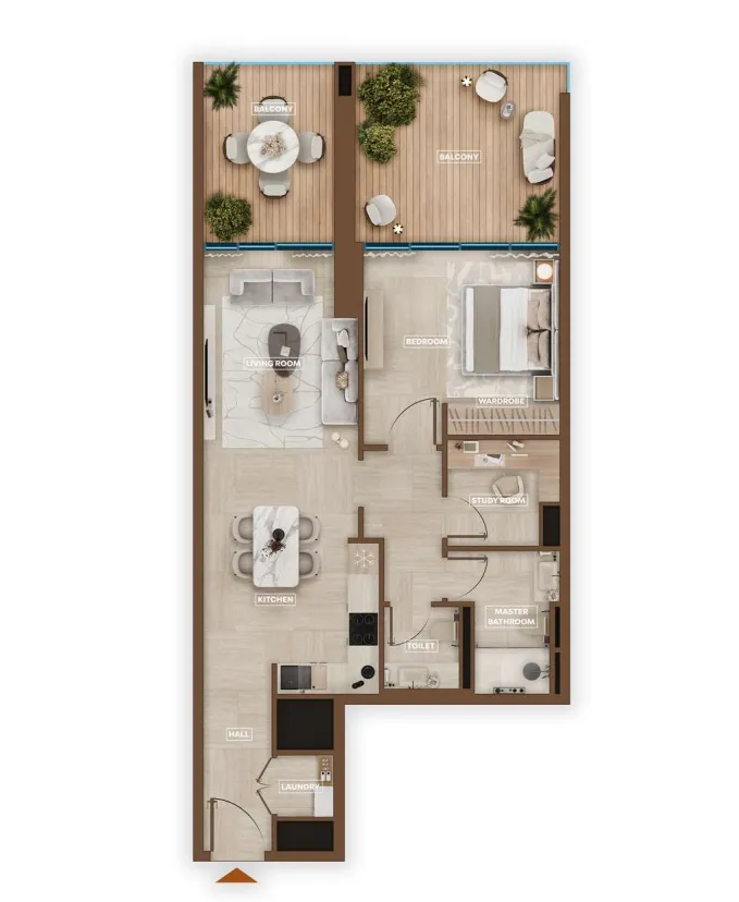 Floor plan — 1.5 BR