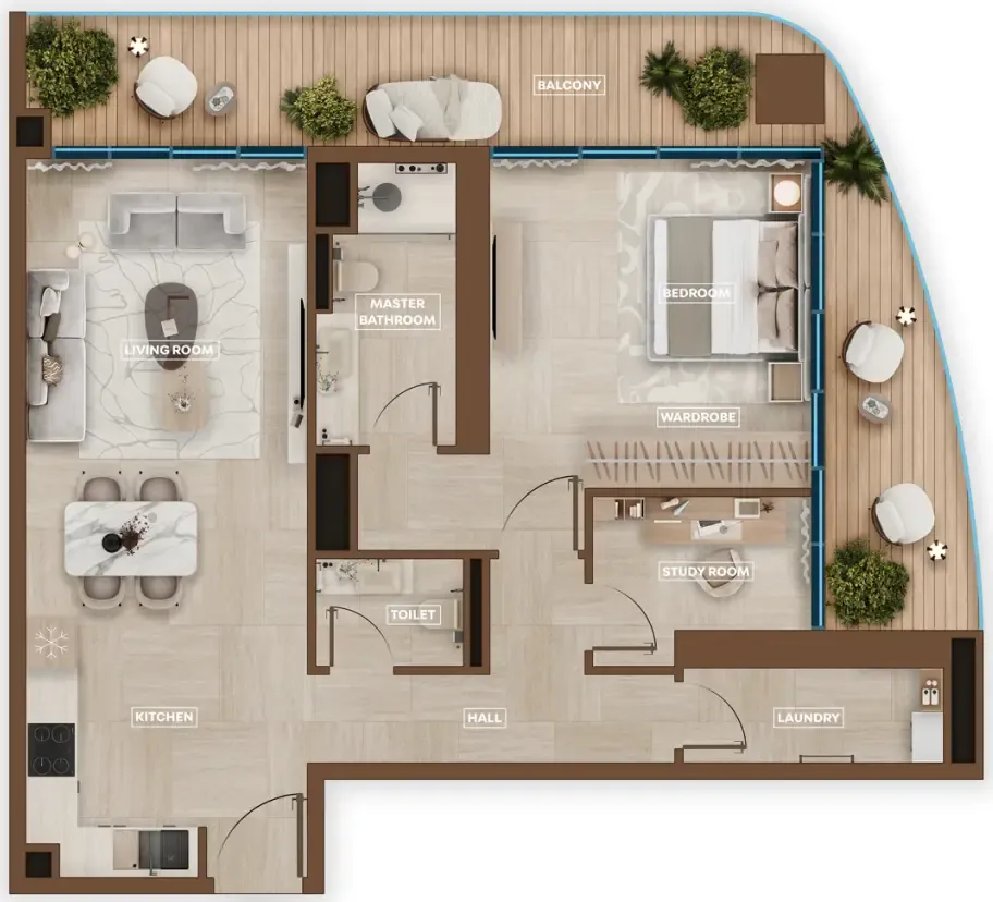Floor plan — 1.5 BR