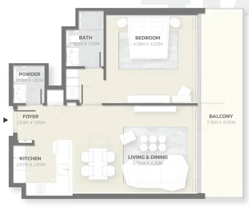 Floor plan — 1 BR